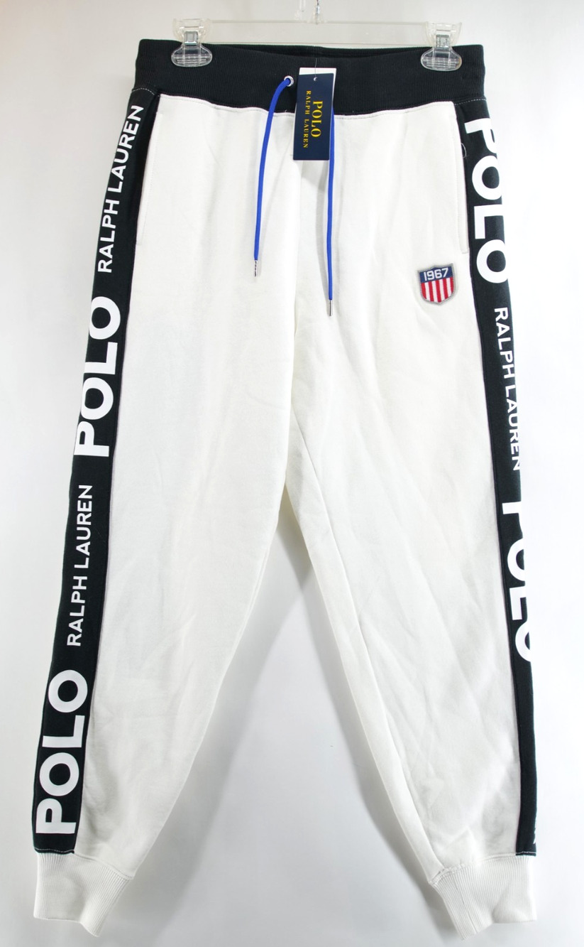 Polo Ralph Lauren Womens 1967 Patch Sweatpants White Jogger Small